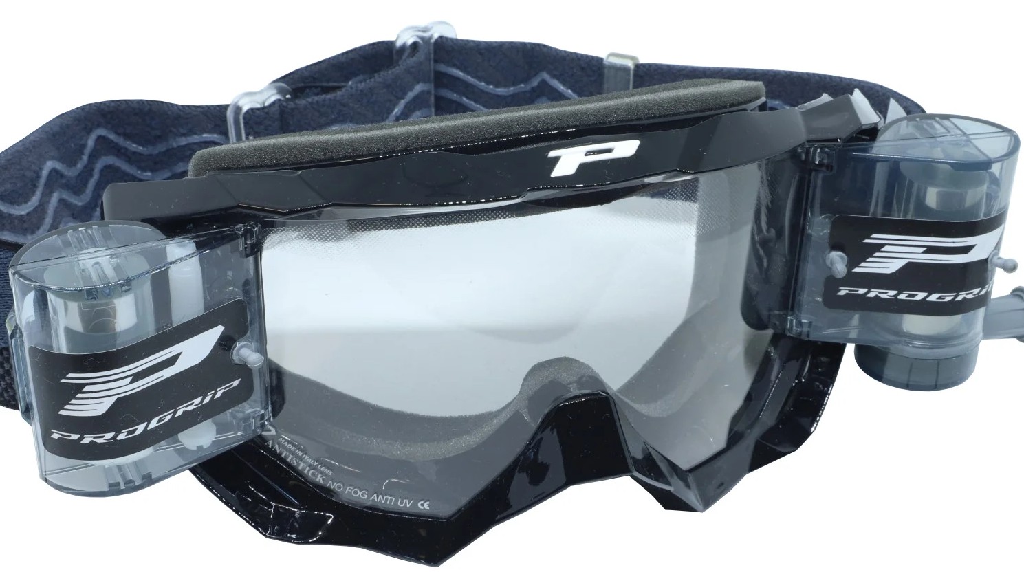 Progrip Goggle Venom 3200 Black + XL Roll Off 40mm / Clear Lens / NoFog-AntiScratch
